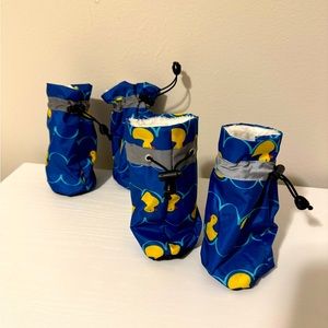 XL Dog Boots with cute Duck Print Non Slip soles and elastic tie for Large Breed
